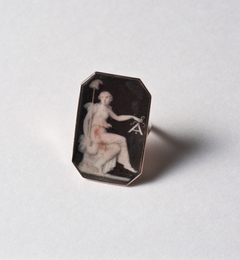 Ring with allegory in commemoration of the storming of the Tuileries Palace 10th august 1792 by Piat Joseph Sauvage