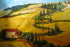 Rolling hills of Tuscany by Elena Roush