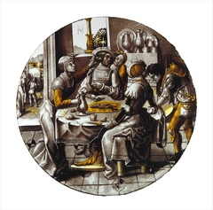 Roundel with Sorgheloos ("Carefree") with Easy Fortune by Anonymous