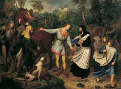 Rudolf von Habsburg und der Priester by Ludwig Ferdinand Schnorr von Carolsfeld