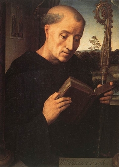 Saint Benedict: Left wing by Hans Memling