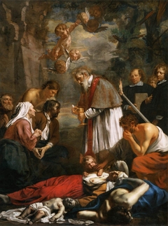 Saint Macarius of Ghent Giving Aid to the Plague Victims by Jacob van Oost the Younger