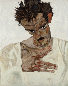 Self-Portrait with Lowered Head by Egon Schiele