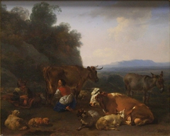 Shepherds and Herd by Nicolaes Pieterszoon Berchem