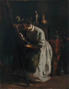 Sophie Unternährer at her easel by François Bonvin