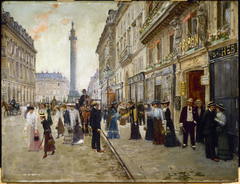 Sortie des ouvrières de la maison Paquin by Jean Béraud