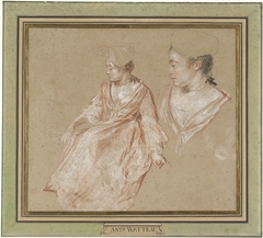 Studies of a Seated Woman and a Detail of Her Head and Shoulders by Antoine Watteau