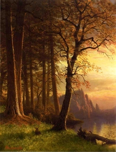 Sunset in Californa Yosemite by Albert Bierstadt