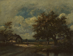 The Cottage by the Roadside, Stormy Sky by Jules Dupré