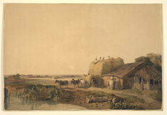 The Farmyard by Peter De Wint