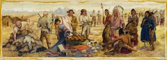 The Fur Traders (Study for St. Anthony, Idaho Post Office Mural) by Elizabeth Lochrie