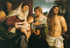 The Holy Family with St. Catherine, St. Sebastian and a Donor by Sebastiano del Piombo