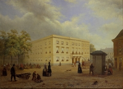 The Mariaplaats with the Building for Arts and Sciences in Utrecht by Adrianus Wilhelmus Nieuwenhuysen