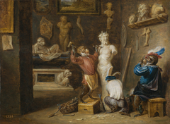 The Monkey Sculptor by David Teniers the Younger