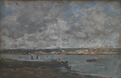 The Mouth of the Touques River by Eugène Boudin