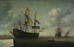 The Running In of the English Flagship 'The Royal Charles', captured during the Raid on Chatham, June 1667 by Jeronymus van Diest II