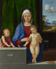 The Virgin and Child with Saint John by Antonio Solario