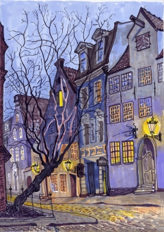 Twilight in Riga by Natalia Mikhalchuck