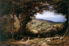 Under the Hawthorn by John Linnell - John Linnell - ABDAG002316 by John Linnell