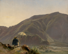 View of Bozen with a Painter by Jules Coignet