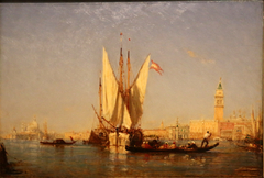 Voiliers à l'entrée du grand canal by Félix Ziem