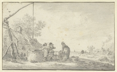 Vrouw bij een waterput by Jan van Goyen