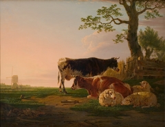 Weidelandschap met vee by Jacob van Strij