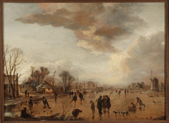 Winterlandschap. by Aert van der Neer