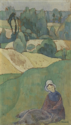 Woman Sitting in a Field: Brittany by Émile Bernard