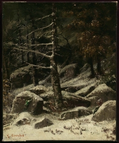 Wooded Hillside in Winter by Gustave Courbet