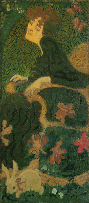 Young Girl Sitting with a Rabbit by Pierre Bonnard