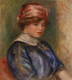 Young Woman in Blue, Bust (Jeune femme en corsage bleu, buste) by Auguste Renoir