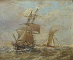 A brig and a cutter by British School