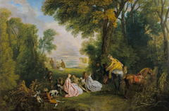 A Halt During the Chase by Antoine Watteau