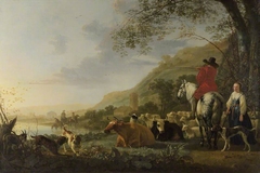 A Hilly Landscape with Figures by Aelbert Cuyp