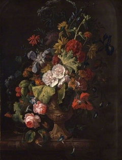 A vase of flowers by Justus van Huysum I