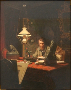 Alfred Bruyas dans son cabinet de travail by Édouard-Antoine Marsal