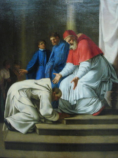 Arrivée de saint Bruno à Rome by Eustache Le Sueur