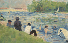 Bathers (Study for  Bathers at Asnieres ) by Georges Seurat