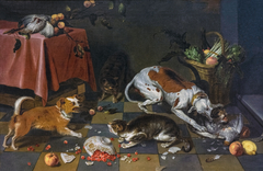 Battle of dogs and cats by Nicasius Bernaerts