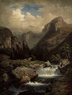 Bavarian Mountain Scenery, Copy After Franz Hengsbach by Augusta Soldan