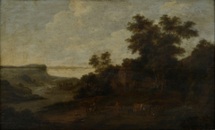 Bergachtig landschap by Dionys Verburg