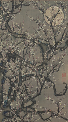 Blossoming plum under the moon by Itō Jakuchū