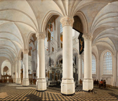 Choir of the Nieuwe Kerk in Delft with the tomb of William the Silent by Gerard Houckgeest