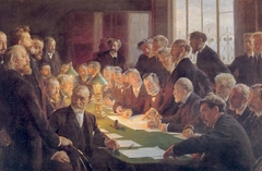 Committee for the French Art Exhibition in Copenhagen 1888 by Peder Severin Krøyer