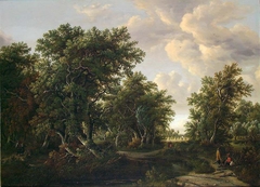 Copy of Landscape by M. Hobbema (Nasjonalmuseet, NG.M.00708) by Johan Christian Dahl