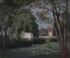 Country Scene with Three Houses and Tree by Maximilien Luce