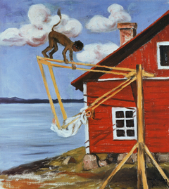 Devil on a Swing by Hugo Simberg