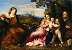 Die Heilige Familie mit der heiligen Katharina by Palma Vecchio