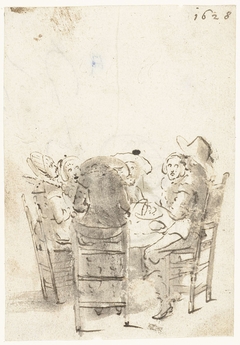 Een gezelschap aan tafel by Gerard ter Borch II